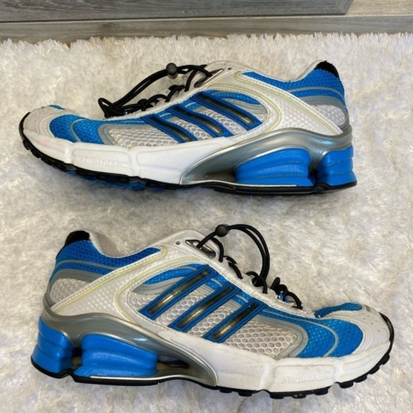 ADIDAS - MICROBOUNCE MENS SHOES White/Blue Toggle Closure 7.5 - Picture 3 of 16